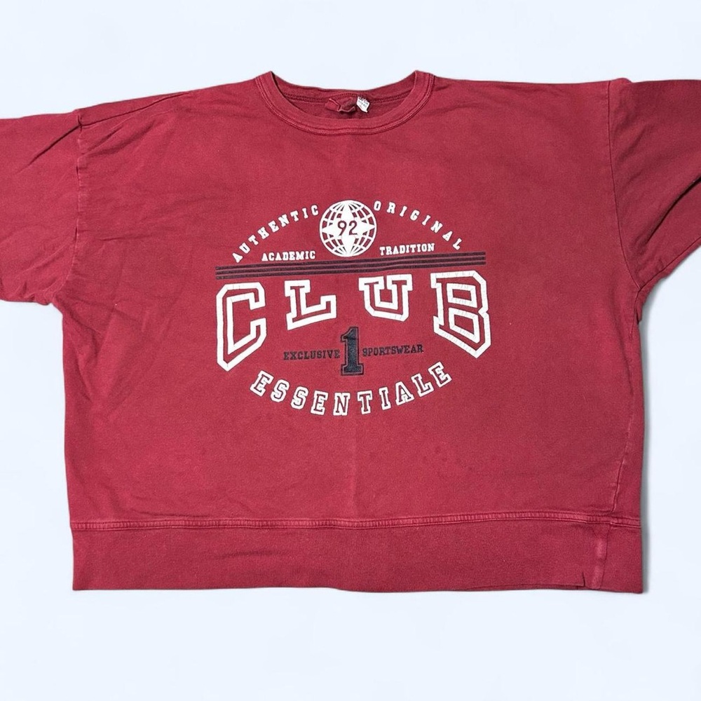Grunge Red Baggy Graphic Sweatshirt by Club Essentials!